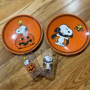 Snoopy Halloween Party Plates and Cups Set - Orange Pottery Barn Kids